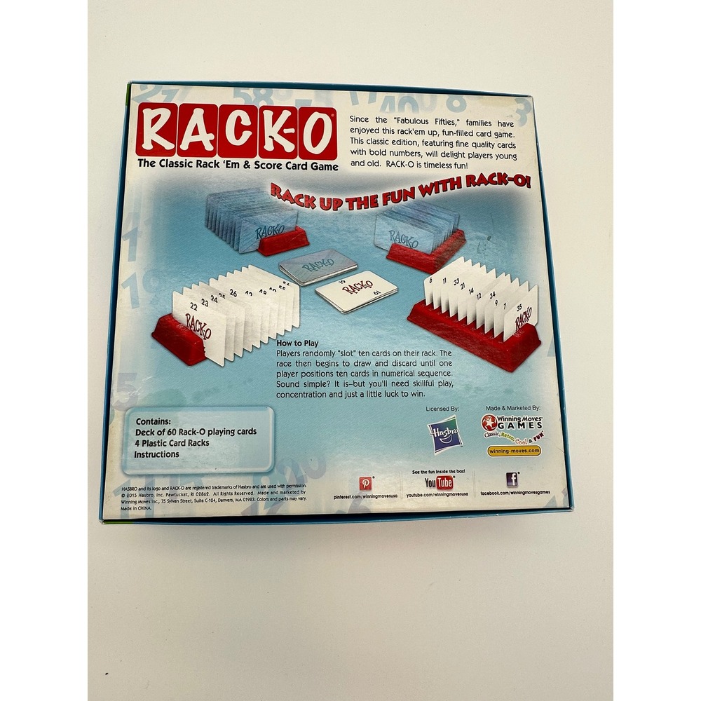 Winning Moves Rack-O Card Game Family Classic Retro Rack Em and Score Red Blue - Picture 3 of 5